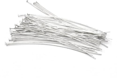 Vintageparts Nietstifte in Silberfarben 5 cm 50 Stück zum Schmuck selber basteln