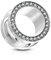 beyoutifulthings Ohr-Tunnel Zirkonia-Rand Silber Clear Ohr-Piercing Edelstahl Ohr-Schmuck Screw Fit Flesh Plug Schraub-Verschluss 4mm