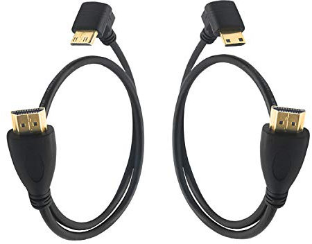 GINTOOYUN-Mini HDMI to HDMI,FENGQLONG HDMI 90 Degree Up and Down,HDMI A Male to HDMI C Male -19.7IN