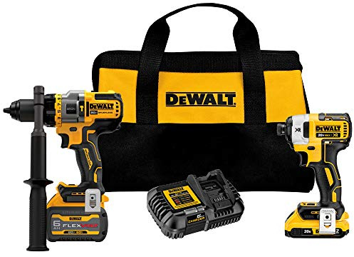 DEWALT DCK2100D1T1 20V MAX Brushless Cordless 2-Tool Kit Including Hammer Drill/Driver with FLEXVOLT Advantage