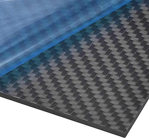 sourcing map Carbono Fibra Placa Panel Hojas 250mm x 100mm x 3mm Carbono Fibra Tablero (Sarga Mate)