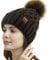 REDESS Damen Winter Pompom Beanie Mütze Fleece gefütterte warme Mützen, Dicke, lässige Schneestrickmütze für Damen