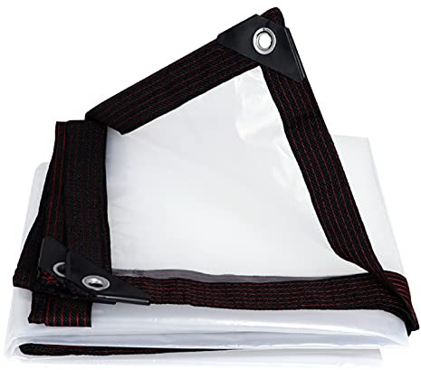 Lona Transparente Impermeable,Lona Transparente De Plástico PVC De 160 G/M² con Ojales,Durable Y Resistente Al Desgarro Cubiertas De Lona para Exteriores para Muebles De Jardín Piscina,4x8m