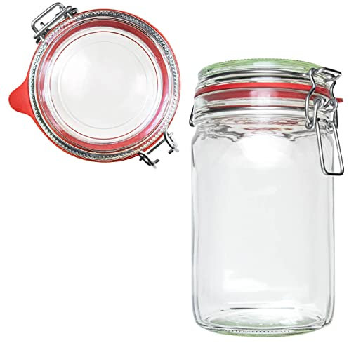 Einmachglas mit Bügelverschluss 1100ml | EDEL KRAUT - Premium Einweckglas Bügelglas Drahtbügelglas Vorratsglas - Glas aus deutscher Glashütte - mason jar - Marmeladenglas