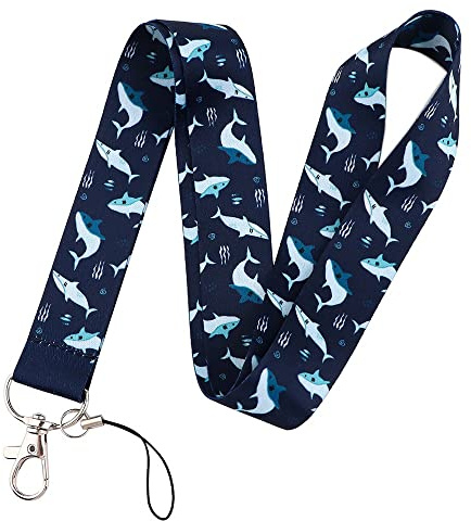 Umhängeband mit Cartoon-Tieren mit Sicherheitsschnalle für Ausweis, Schlüssel, Arbeitsausweis, Handys (Farbe: Whale 3, Größe: 45 cm)