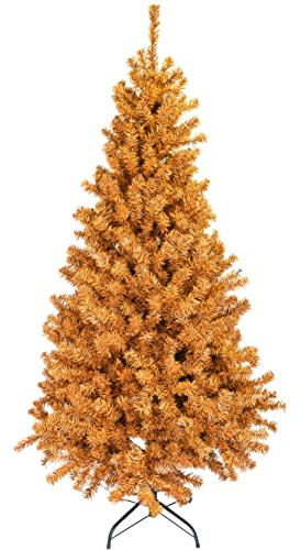 Tree Buddees Black and Orange Halloween/Fall Colored Christmas Tree 6 Feet Tall