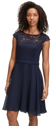 Vera Mont Damen 0255/4825 Kleid, Blau, 40 EU
