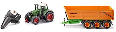 siku 6880, Ferngesteuerter Fendt 939 Traktor, 1:32, Inkl. Fernsteuermodul, Metall/Kunststoff, Grün & 2892, Joskin Dreiachs-Muldenkipper, 1:32, Metall/Kunststoff, Orange, Kippbare Mulde