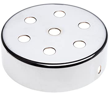 AMARCORDS - Kit Baldachin rosetten aus Metall, 7 Löcher, Farbe CHROM, Lampengehäuse komplett mit Kabelklemmenzubehör, Schrauben und Deckenhalterung. Durchmesser 100 mm, Höhe 35 mm