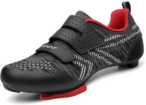 Unisex Cycling Shoes Compatible with Peloton Indoor Riding Road Bicycle with Delta Cleats Outdoor Pedal Bike Shoes(Black,48)