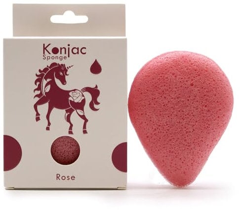 Konjak-Schwamm, Tropfenform, Rose, Anti-Aging