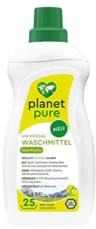 PLANET PURE Universal Waschmittel 25 WL, Alpenfrische, 98,4% natürliche Inhaltsstoffe