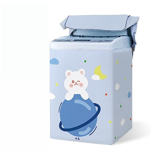 Odot Washing Machine Cover Top Load Waterproof Dustproof Washer Machine Dryer Protector Sunscreen Washer Dryer Cover for Most Top Load Washer/Dryer (XXL,cloud planet)