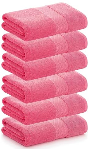 PADUANA | Confezione da 6 asciugamani da toeletta 30 x 50 Fucsia 100% cotone pettinato - Asciugamano ad asciugatura morbida, veloce e massimo assorbimento - Disponibile in toeletta, lavandino, doccia