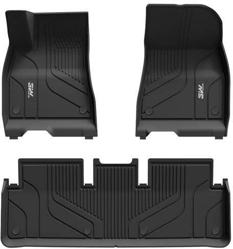 3W Fußmatten für Tesla Model 3 Highland 2024-2025, TPE Allwetter Maßgeschneiderte Gummimatten für Tesla Model 3 Highland 1. und 2. Reihen Komplettset Auto Fussmatten Zubehör, Schwarz Antirutschmatten