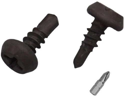 SKIR'CO (100 pièces) Vis Autoperceuses 3,5 x 9,5 mm, Finition Phosphate Noire, Tête Pan Phillips, Vis Autotaraudeuses