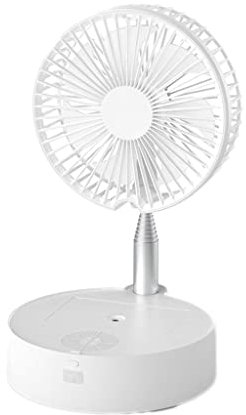 ANAIUCY Retractable Folding Fan Home USB Charging Small Student Portable Mute Desktop Desktop Multi-function Electric Fan Mini Fan (Color : White)