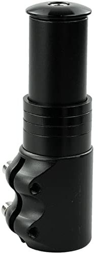 Prolunga Manubrio Bici, Prolunghe Forcella Lega di Alluminio per 28,6mm Forcella, Adattatore Altezza Regolabile per Ciclismo Mountainbike (Nero, 12,4cm)