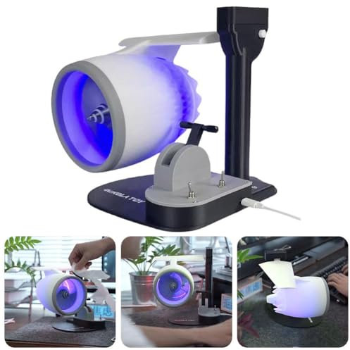 HFSAZJ Creative Desktop 2-In-1 Creative Turbo fan for Office,Desktop with Humidifier and Blue Tail Lights,The Push Rod regulates The Wind Speed Jet Engine Fan