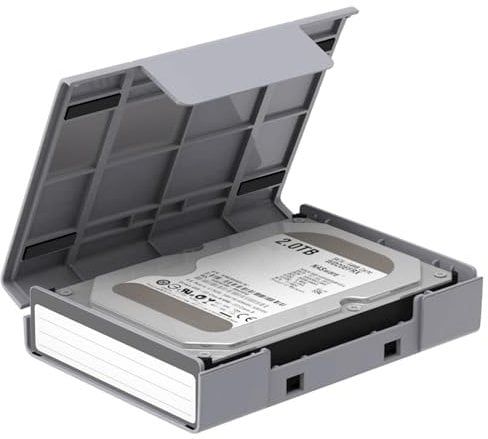 HDD Storage Box Suitcase for Hard Drives, Dust-Proof HDD Case for SSD and HDD, Protective Drive Storage Hard Drive Bags, Hard Drive Case with Stand for Protection, Portable Hard Drive Storage Box,