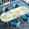 Highdi 3D Mantel Oval con Bordes Elástica, Mantel Mesa Oval Ajustable Protector de Mesas Oval Manteles Antimanchas para Comedor Cocina (122x173m(48x68),Estética 6)