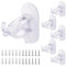 Support Tringle Rideaux Sans Percage 6 Pièces, Double Fixation Auto Adhésif et Vis Renforcée, Métal Résistant Universel pour Coffre Volet Roulant, Salle de Bain Cuisine Chambre - Transparent