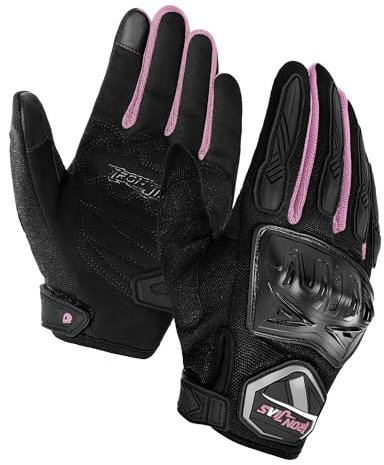 BORLENI Gants Moto Homme – Gants de Moto Légers et Respirants avec Protection et Écran Tactile, Antidérapants et Confortables, Gants Scooter Été pour Conduite Urbaine et Routière