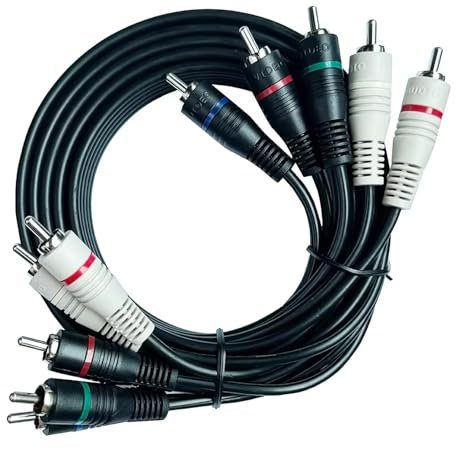 YPbPr Lot de 5 câbles RCA 1,8 m Câble répartiteur audio vidéo RGB AV 1080i mâle/mâle pour DVD STB TV Box HDTV – 1,8 m