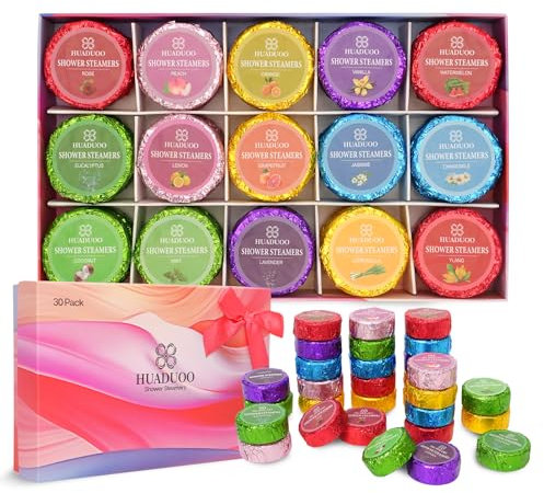Shower Steamers Aromatherapy Birthday Gifts for Women and Men,30 Pack Shower Bombs for Stress Relief and Relaxation,Self-Care,Organic Essential Oils Relaxation Home SPA for Mothers Day Gifts