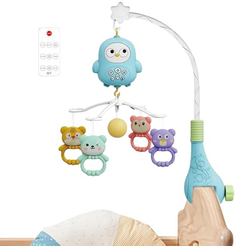 Teksome Mobile Für Babywiege - Babybett Spielbogen Mit Licht Und Melodien,Tragbares Spielzeug Für Wiege Stubenbett Und Laufgitter