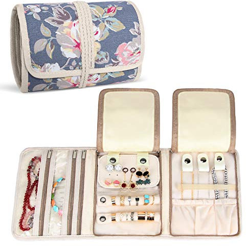 Teamoy Portagioie da viaggio, organizzatore/organizer multifunzionale per gioielli, scomparti multipli, senza accessori, fiori