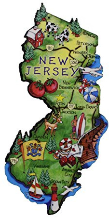 State of New Jersey Artwood Jumbo Fridge Magnet