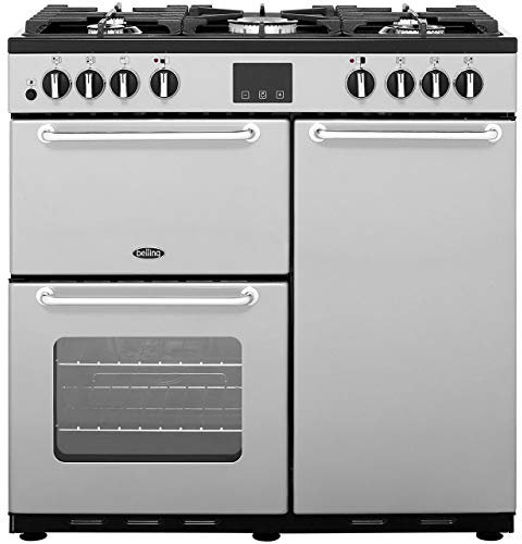 Belling SANDRINGHAM90DFT 90cm Dual Fuel Range Cooker - Silver