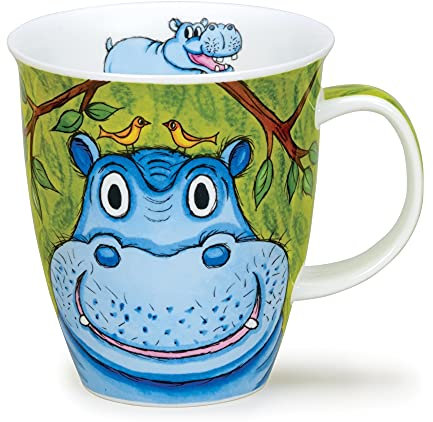 DUNOON Nevis Go Wild Crazy Animal Fine Bone China Tasse - Nilpferd