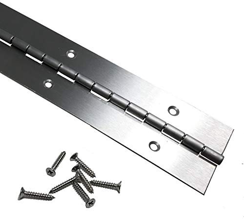 HEAVY DUTY 2 x 48 Stainless Steel Piano Hinge - .060 Thick - ¾ S.S. Screws Included