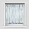 HongYa Raffrollo mit Wellen Druck Transparenter Voile Raffgardine Vorhang mit Hakenösen H/B 140/60 cm Weiß Silber