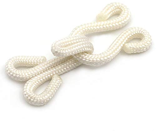 10 Sets White Covered Hook and Eye Fastenings Sewing Closure for Fur Coat Jacket (25mm)