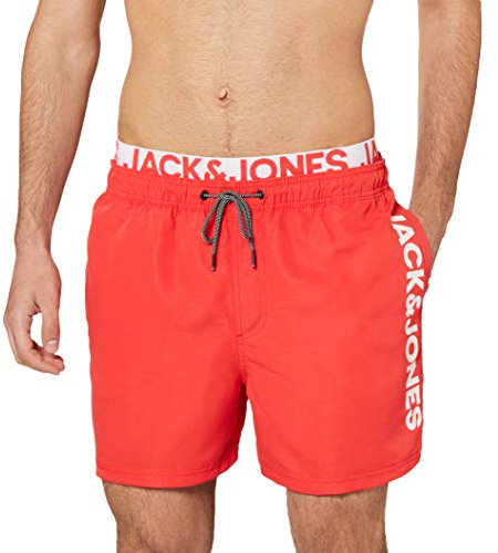 JACK & JONES Aruba Swim Shorts Herren Badehose, Farbe:Flame Scarlet, Größe:M