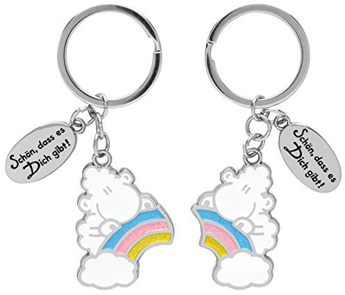 Sheepworld Schlüsselanhänger für zwei Regenbogen | Anhänger-Set, zwei Anhänger mit Schlüsselring, Zinklegierung, Eisen, Metall | Geschenk, für zwei, für Paare | 47009