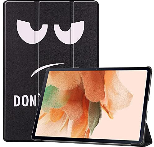 FTRONGRT Cover per Samsung Galaxy Tab S7 Fe Cover, Ultrasottile Custodia in Pelle PU, con Stand per Samsung Galaxy Tab S7 Fe -Grandi Occhi