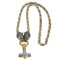 OIDEA Herren Halskette Thors Hammer: Gold Schwer Königskette Wikinger Kette Gotik mit Wolfskopf Anhänger aus Edelstahl Wolf Viking Anhängerkette Biker Schmuck Geschenk für Männer Jungs