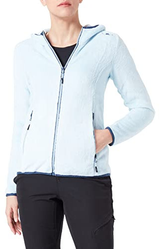 CMP - Giacca in Pile Highloft da Donna con Cappuccio Fisso, Cristall Blue, 46