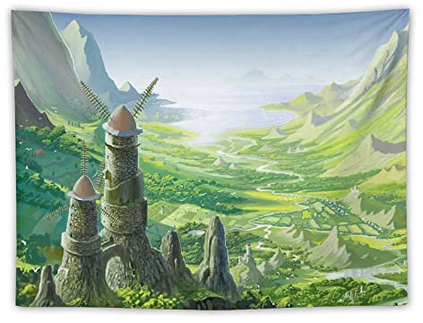 XUYANG Anime Studio Ghibli Nausicaä aus dem Tal des Windes, Poster, Nausicaä, Wandkunst, Gemälde, Tapisserie, Polyester-Druck, Wandteppiche, Kunstwerke, Schlafzimmer, Wohnzimmer, Dekor, 76,2 x 101,6
