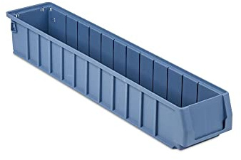 Regalkasten 600 SN mit Etikett & Schutzhaube | HxBxT 9x11,7x60cm | 4,2 Liter | Sichtlagerkasten, Sortimentskasten, Sortimentsbox, Kleinteilebox
