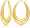 PABBEU Goldene Ohrringe Damen, Hypoallergene 14K Vergoldete Ohrringe, Leichte klobige Goldene Creolen für Damen (30MM)