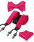 Alizeal Herren Polka Dot Hosenträger und selbstgebundene Fliege mit Einstecktuch im Set, Rosa
