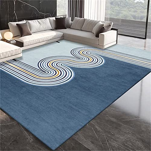 DJHWWD Auslegware Auslegware Teppichboden Rechteckiger Blauer Teppich Moderner Wohnzimmerteppich Schlafzimmerteppich Teppich vorleger 200X300CM