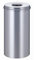 PROREGAL Selbstlöschender Papierkorb & Abfallsammler aus Metall | 50 Liter, HxØ 63x33,5cm | Silber