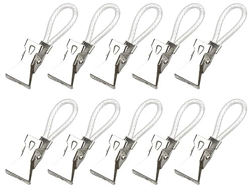 predolo 10 Stück Hängende Handtuch-Clips, Kleiner Handtuch Clips zum Aufhängen, Handtuchclips für Handtücher, Geschirrtücher Halter, Küche Geschirrtücher Haken Set für Küche Badezimmer, Weiß