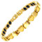 JEROOT Hämatit Armband, Titan Goldfarbenes Damenarmband, Ultraleichtes Herz-Hämatit-Armband, Magnetisches Damenarmband mit Größenanpassungswerkzeug Gold